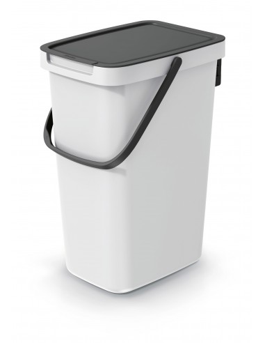 Cubo Reciclaje Polietileno 12 Litros Ecologic White Duett